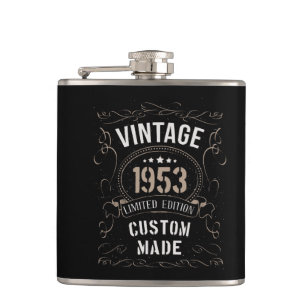 Vintage 1953 limitierte Auflage maßgefertigt Flachmann