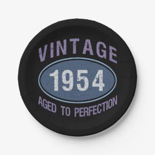 Vintage 1954 70. Geburtstag Pappteller
