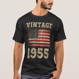 Vintage 1955 Amerikanische Flagge Geburtstagsgrupp T-Shirt