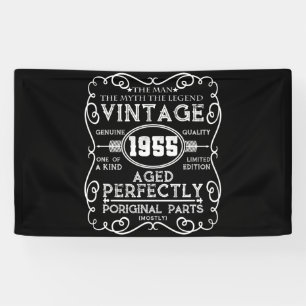 Vintage 1955 Mann Mythos Legende 66. Geburtstag Banner