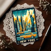 Vintage 1955 New Yorker Stadtansicht