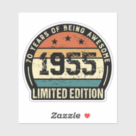 Vintage 1955 Retro 70th Birthday Anniversary  Aufkleber
