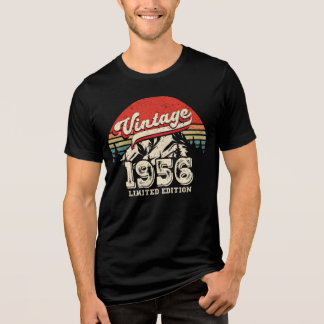 Vintage 1956 Birthday Gift Retro 70th Bday Tri-Blend Shirt