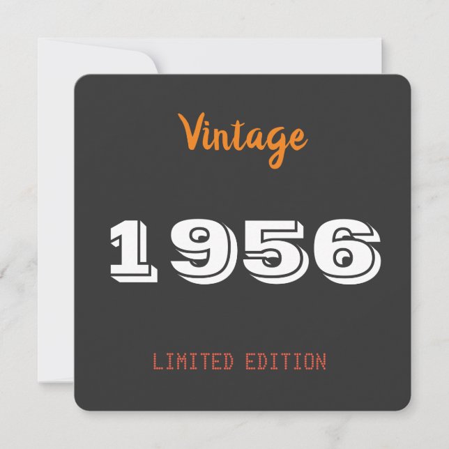 Vintage 1956 – Personalized 70th Birthday Party  Einladung (Vorderseite)