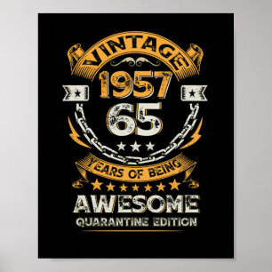 Vintage 1957 65. Geburtstag 65 Jahre alt Poster