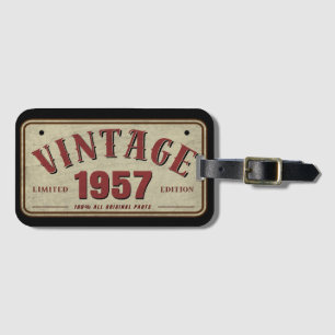 Vintage 1957 Limitierte Auflage Alle Originalteile Gepäckanhänger