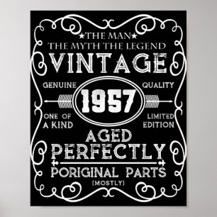 Vintage 1957 Mann Mythos Legende 64. Geburtstag Poster