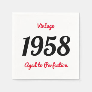 Vintage 1958 gereift bis zur Vollkommenheit 60. Ge Serviette