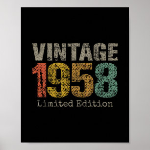 Vintage 1958 Limitierte Edition 67. Geburtstagsges Poster