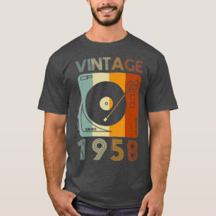 Vintage 1958 Retro Plattenspieler Geburtstag Vinyl T-Shirt