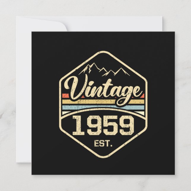 Vintage 1959 Est 62nd Birthday Gift Einladung (Vorderseite)