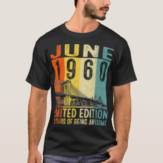 Vintage 1960 62 Jahre alt Hergestellt im Juni 1960 T-Shirt