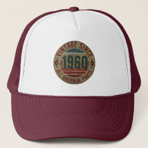 VINTAGE 1960 GEBURTSTAGSGESCHENK LKW-FAHRERMÜTZE TRUCKERKAPPE