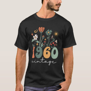 Vintage 1960 Wildblumen Blumen 65. Geburtstag Frau T-Shirt