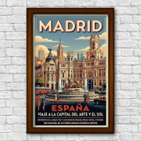 Vintage 1960er Jahre Madrid, Spanien Reiseplakat