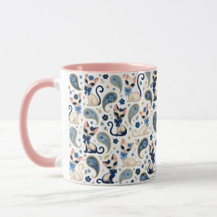 Vintage 1960er Katzen Paisley Tasse