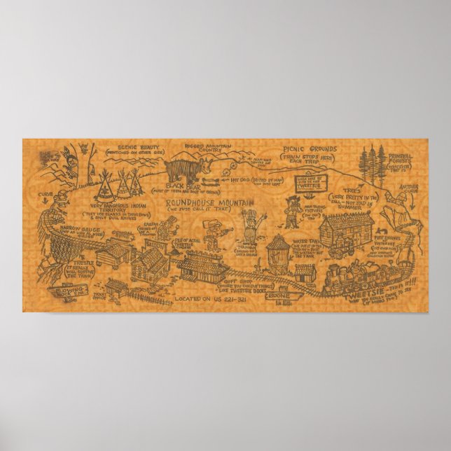 Vintage 1960er Tweetsie Railroad Poster (Vorne)