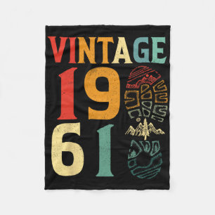Vintage 1961 61 Jahre alter Geburtstag Camping Wan Fleecedecke