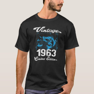 Vintage 1963 59 Jahre alter Angeln Fischer Geburts T-Shirt