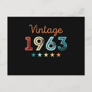 Vintage 1963 60. Geburtstag Retro-Geschenk 60 Jahr Postkarte