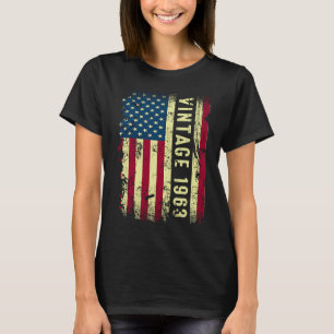 Vintage 1963 Amerikanische Flagge 60 Jahre alt 60 T-Shirt