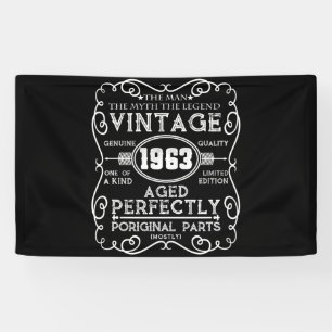 Vintage 1963 Mann Mythos Legende 58. Geburtstag Banner