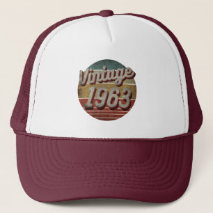 VINTAGE 1963 MEN WOMEN BIRTHDAY GIFT TRUCKER HAT TRUCKERKAPPE