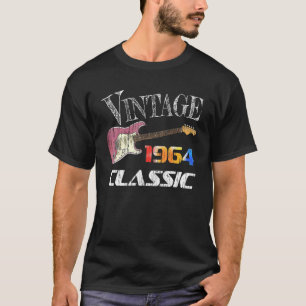 Vintage 1964 Geburtstagsjahr Klassische Gitarren E T-Shirt