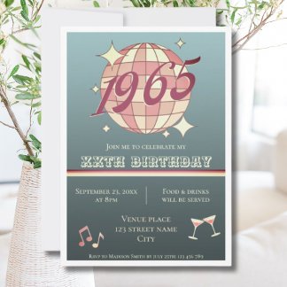 Vintage 1965 60. Geburtstagsparty Retro Einladung