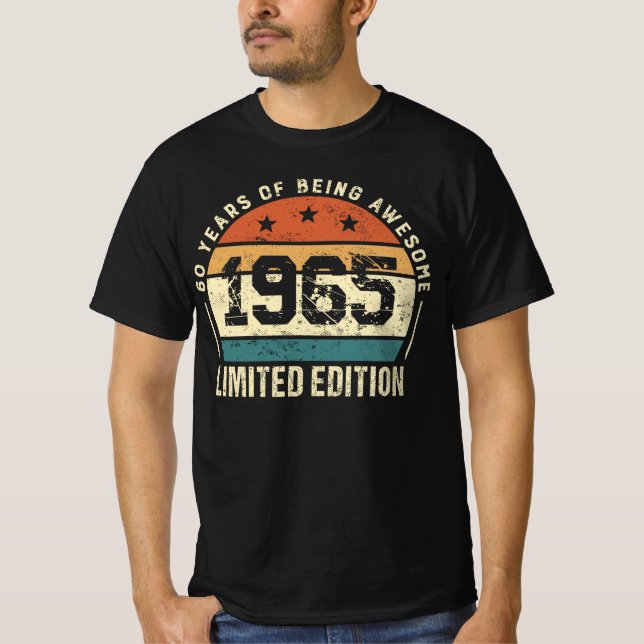 Vintage 1965 Retro 60th Birthday Idea T-Shirt (Vorderseite)