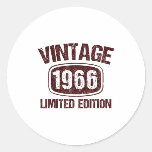 Vintage 1966 60 Jahre alt 60. Geburtstagsgeschenk  Runder Aufkleber