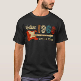 Vintage 1966 Birthday Idea Electric Guitar Bassist T-Shirt