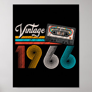 Vintage 1966 Kassettenband 60. Geburtstag 60 Jahre Poster