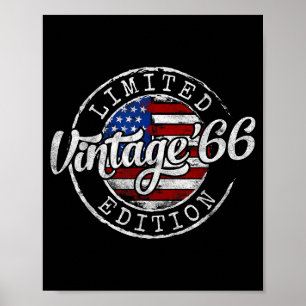 Vintage 1966 Stempel 60. Geburtstag Illustration Poster