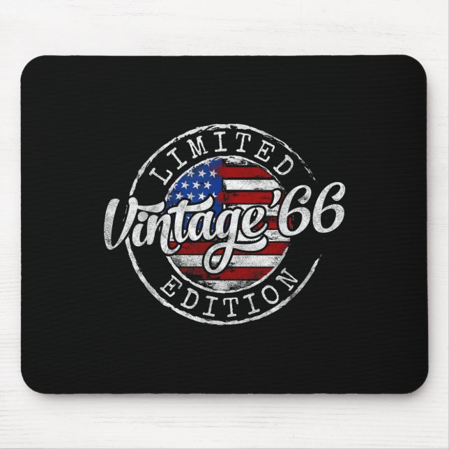 Vintage 1966 Stempel 60. Geburtstagsdesign Mousepad (Vorne)