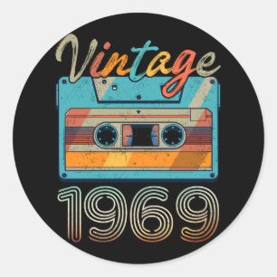 Vintage 1969 Kassettenband Retro 54. Geburtstag 54 Runder Aufkleber