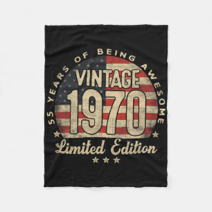 Vintage 1970 Limited Edition 55 Jahre alte Geschen Fleecedecke