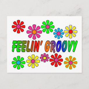 Vintage 1970er "Feelin' Groovy" Geschenke Postkarte