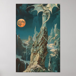 Vintage-1970er-Jahre-Dunkle-Fantasy-Buchcover-Papi Poster