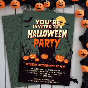 Vintage-1970er-Jahre-Spookhaus-Halloween-Party Einladung
