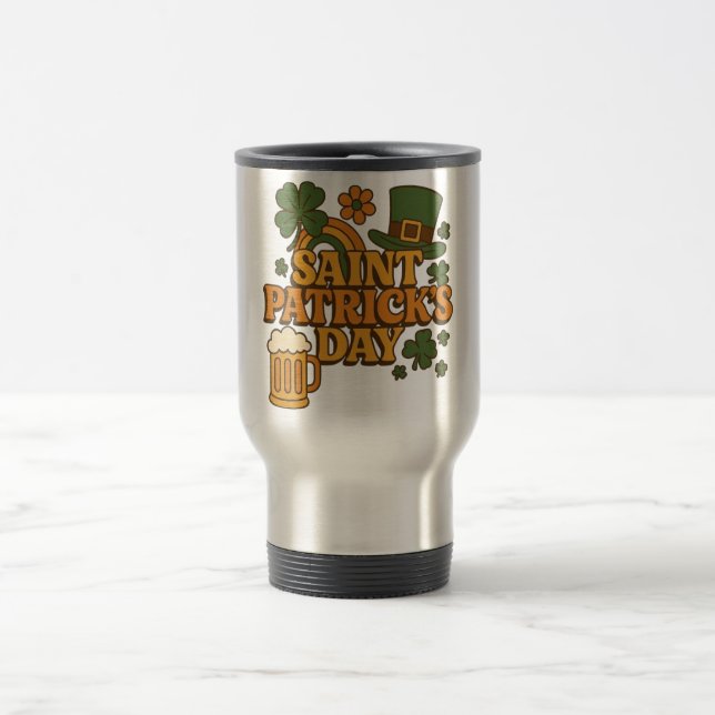 Vintage 1970er Saint Patrick's Day  Reisebecher (Mittel)