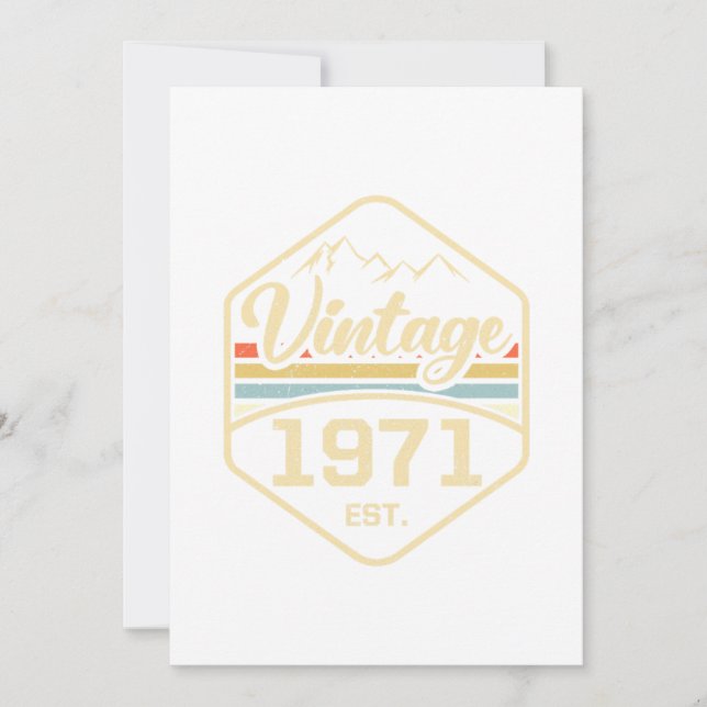Vintage 1971 Est 50th Birthday Gift Einladung (Vorderseite)