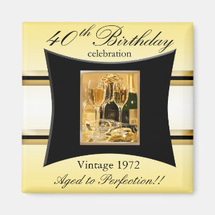 Vintage 1972 40. Geburtstags-Geschenktüte Magnet