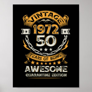 Vintage 1972 50. Geburtstag 50 Jahre alt Poster