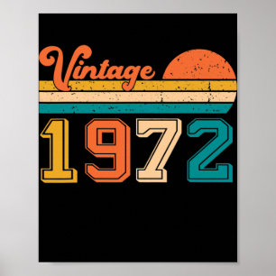 Vintage 1972 50. Geburtstagsgeschenke 50 Jahre alt Poster