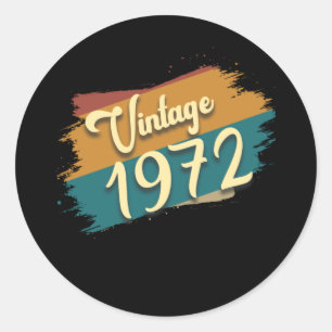 Vintage 1972 runder aufkleber