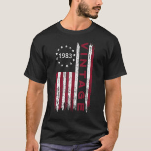 Vintage 1973 Amerikanische Flagge 40. Geburtstag 4 T-Shirt
