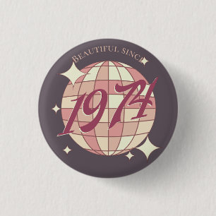 Vintage 1974 50. Geburtstag Retro Lila Button