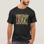 Vintage 1974 Bday 48 Years Old Funny 48Th Birthday T-Shirt<br><div class="desc">Great Gift Idea for Men Women turning 48 - Vintage 1974 Limited Edition Birthday Gifts. Great Birthday present for wife, husband, mom, best friend, teacher, grandmother, grandpa, mother, son, daddy, dad, daughter on 47 years old happy B-Day party. Vintage 48 Years of Being Awesome Retro Sunset Style Graphic Apparel. Complete...</div>