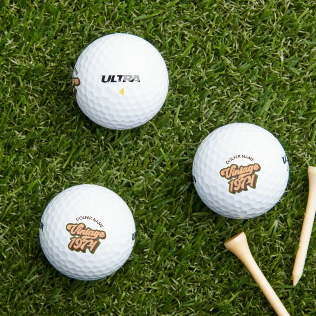 Vintage 1974 Custom Golf Balls Golfball (Insitu Gras)